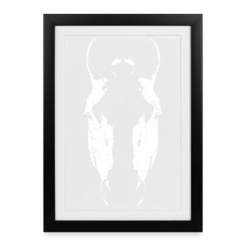 Minimalistische Pferdekopf-Silhouette - Gerahmtes Poster (27 × 37 cm) - Schwarz - Vorne