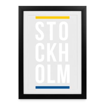 Design du logo de la ville de Stockholm - Affiche encadrée (27 × 37 cm) - noir - Devant