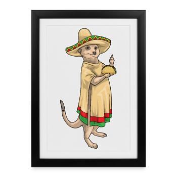 Meerkat Taco - Framed poster (27 × 37 cm) - black - Front
