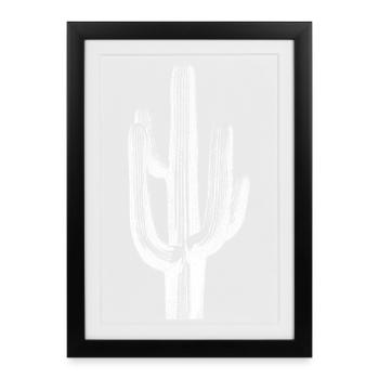 Cactus Brushstroke Sketch - Framed poster (27 × 37 cm) - black - Front