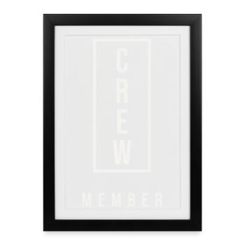 Crew Member Vertical Typo Team Staff Event Design - Framed poster (27 × 37 cm) - black - Front