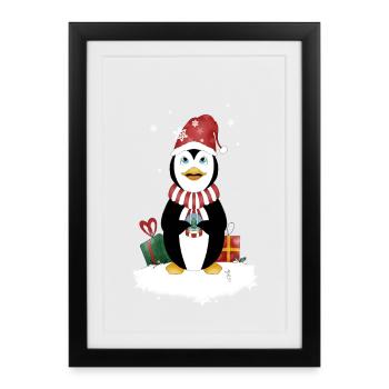 pingouin_noel_2025 - Affiche encadrée (27 × 37 cm) - noir - Devant