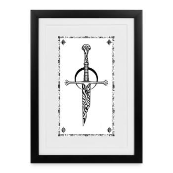 Gothic Zebra Sword - Framed poster (27 × 37 cm) - black - Front