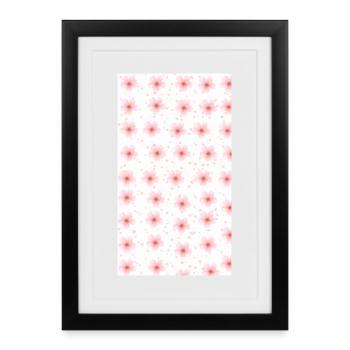 Pink Watercolor Blossom Bouquet - Gerahmtes Poster (27 × 37 cm) - Schwarz - Vorne