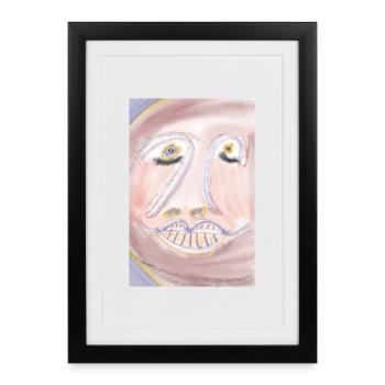 Pastel face in soft colors - Framed poster (27 × 37 cm) - black - Front