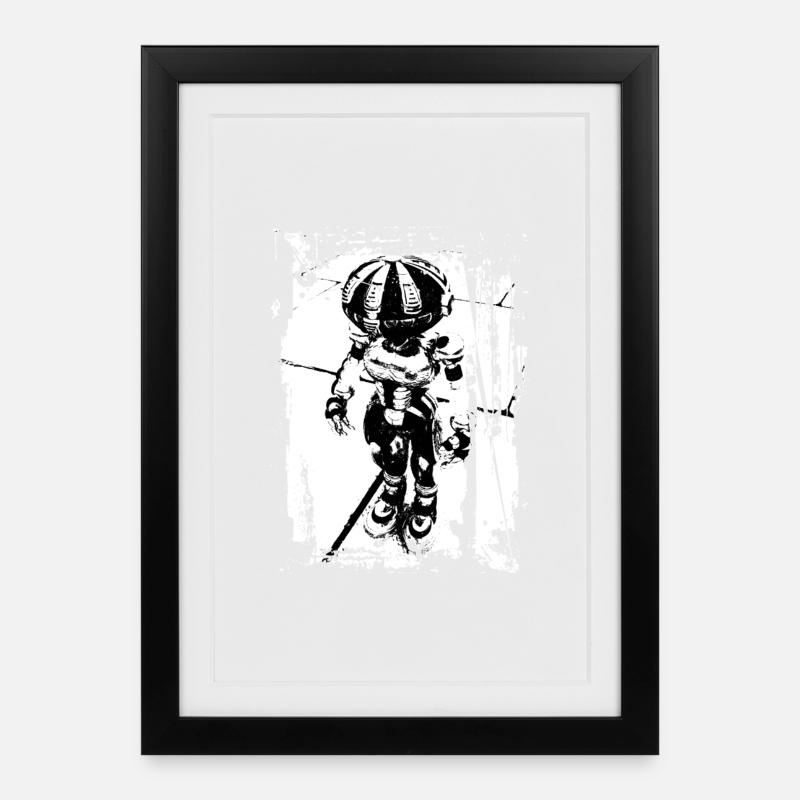 Robot Whitestyle - Affiche encadrée (27 × 37 cm) - noir