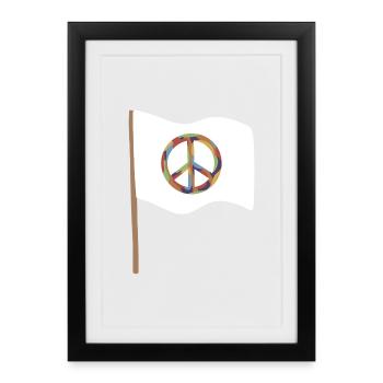 Kaleido Peace Symbol Flag - Framed poster (27 × 37 cm) - black - Front
