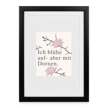 Flower theme with Sleeping Beauty design - Framed poster (27 × 37 cm) - black - Front