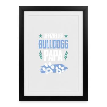 Bulldog Dogs Dad - Framed poster (27 × 37 cm) - black - Front
