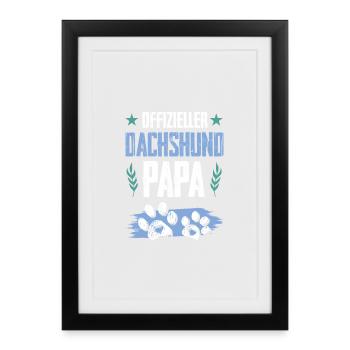 dachshund dachshund dogs dad - Framed poster (27 × 37 cm) - black - Front