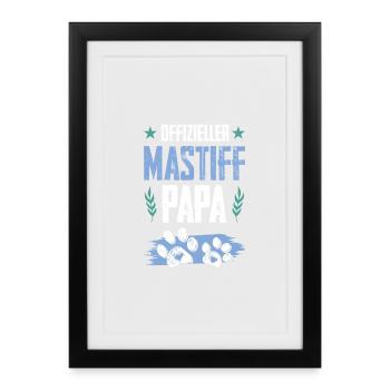 mastiff dog dad - Framed poster (27 × 37 cm) - black - Front