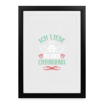 Conception des ailes d’amour Chihuahua - Affiche encadrée (27 × 37 cm) - noir - Devant