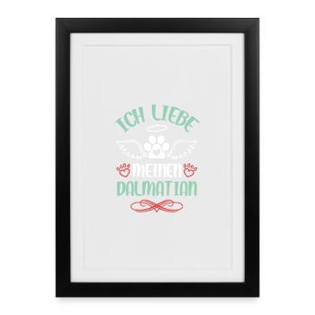 J’adore les anges dalmates - Affiche encadrée (27 × 37 cm) - noir - Devant