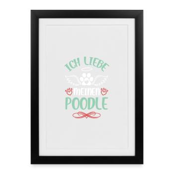 J’adore mon caniche - Affiche encadrée (27 × 37 cm) - noir - Devant