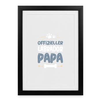 Papa officiel du Labrador - Affiche encadrée (27 × 37 cm) - noir - Devant