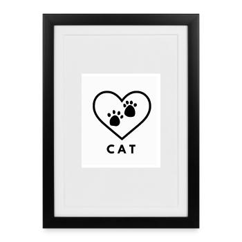 Cat Love - Framed poster (27 × 37 cm) - black - Front