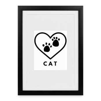 Les chats aiment les grands - Affiche encadrée (27 × 37 cm) - noir - Devant