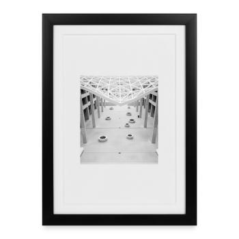 Geometic Atrium Black and White - Framed poster (27 × 37 cm) - black - Front