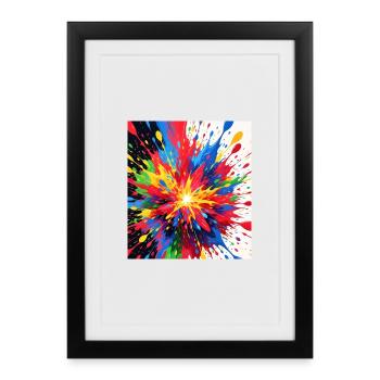 Color explosion print design - Framed poster (27 × 37 cm) - black - Front