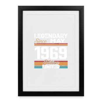 Mai 1969 Vintage Mai 1969 Retro Mai 1969 - Affiche encadrée (27 × 37 cm) - noir - Devant