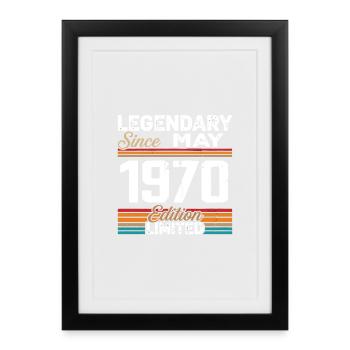 Mai 1970 Vintage Mai 1970 Retro Mai 1970 - Affiche encadrée (27 × 37 cm) - noir - Devant