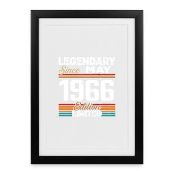 Mai 1966 Vintage Mai 1966 Retro Mai 1966 - Affiche encadrée (27 × 37 cm) - noir - Devant