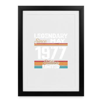 Mai 1977 Vintage Mai 1977 Retro Mai 1977 - Affiche encadrée (27 × 37 cm) - noir - Devant