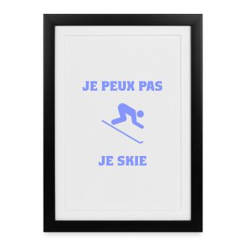 I CAN'T. SKI. SKI. RACKET. SNOW. SNOWBOARDING - Framed poster (27 × 37 cm) - black - Front