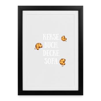 Cookies Book Blanket Sofa - Framed poster (27 × 37 cm) - black - Front