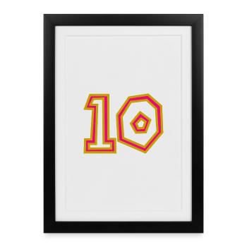 10. 10 ANS. 10e ANNIVERSAIRE. ANNIVERSAIRE 10 ANS. - Affiche encadrée (27 × 37 cm) - noir - Devant