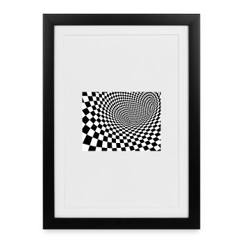 Tourbillon Carré Noir et Blanc - Affiche encadrée (27 × 37 cm) - noir - Devant