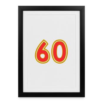 60. 60 YEARS. 60th ANNIVERSARY. 60TH BIRTHDAY. - Framed poster (27 × 37 cm) - black - Front