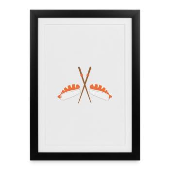 Sushi - Affiche encadrée (27 × 37 cm) - noir - Devant