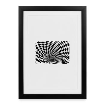 Hypnotic black and white vortex - Framed poster (27 × 37 cm) - black - Front