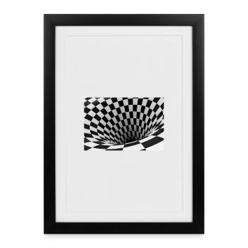 Vortex damier noir et blanc - Affiche encadrée (27 × 37 cm) - noir - Devant