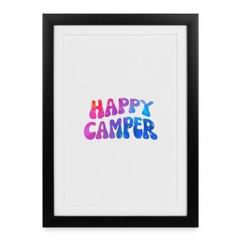 Happy Camper Farbenspiel lettering - Framed poster (27 × 37 cm) - black - Front