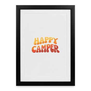 Happy Camper Retro Font - Framed poster (27 × 37 cm) - black - Front