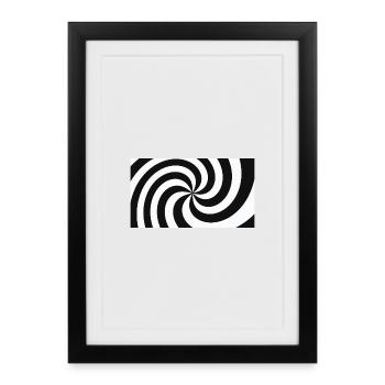 Spiral Noir et Blanc hypnotique - Affiche encadrée (27 × 37 cm) - noir - Devant