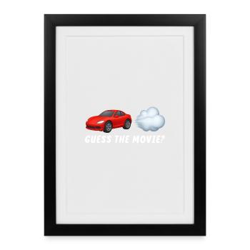Voitures de sport et nuages Motifs pour l’aventure - Affiche encadrée (27 × 37 cm) - noir - Devant