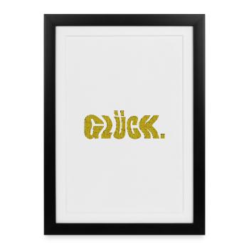 glück - Gerahmtes Poster (27 × 37 cm) - Schwarz - Vorne