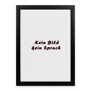 Pas de photo, pas de slogan – minimalisme anti-slogan - Affiche encadrée (27 × 37 cm) - noir - Devant