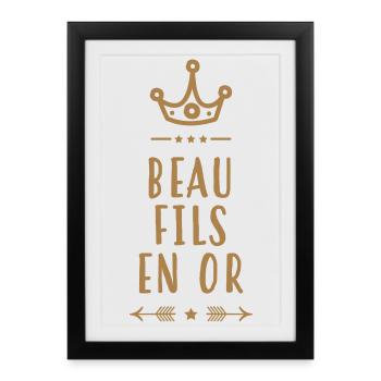 belle-fille / beau-fils / beau fils / belle fille - Affiche encadrée (27 × 37 cm) - noir - Devant
