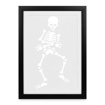 Skibidi challenge meme danse squelette danse - Affiche encadrée (27 × 37 cm) - noir - Devant