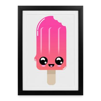 Chupito de helado con ojos brillantes - Framed poster (27 × 37 cm) - black - Front