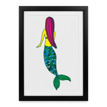 sirène - Affiche encadrée (27 × 37 cm) - noir - Devant