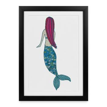 mermaid - Framed poster (27 × 37 cm) - black - Front