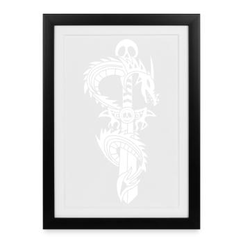 The White Dragon and the Sword - Framed poster (27 × 37 cm) - black - Front