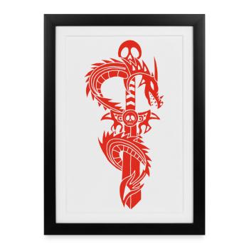 The Red Dragon and the Sword - Framed poster (27 × 37 cm) - black - Front