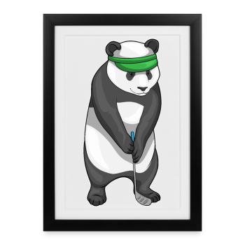 Panda Golf Golf Clubs - Affiche encadrée (27 × 37 cm) - noir - Devant