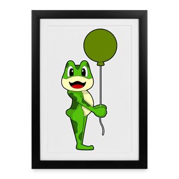 Ballon grenouille - Affiche encadrée (27 × 37 cm) - noir - Devant